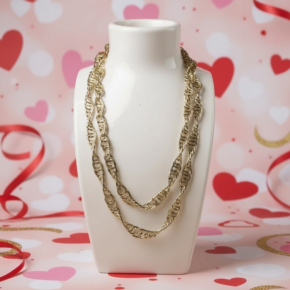 Handmade twisted chainmialle sterling silver necklace tested 16inches
